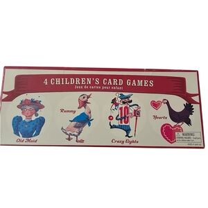 Classic Children's Card Games Set - Red and Cream
